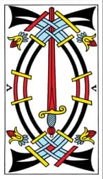 Five of Swords Tarot de Marseille
