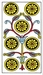Seven of Pentacles Tarot de Marseille
