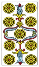Nine of Pentacles Tarot de Marseille