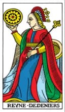 Queen of Pentacles Tarot de Marseille