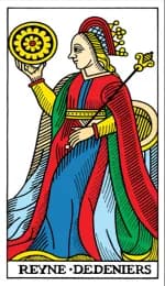 Queen of Pentacles Tarot de Marseille